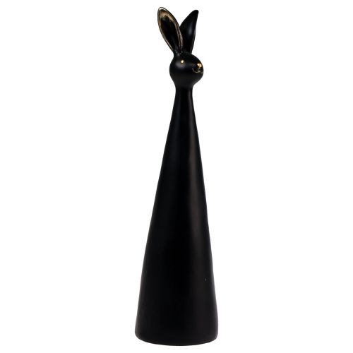 Floristik24 Osterhase Schwarz Gold Osterdeko Hase Ø10cm H42cm