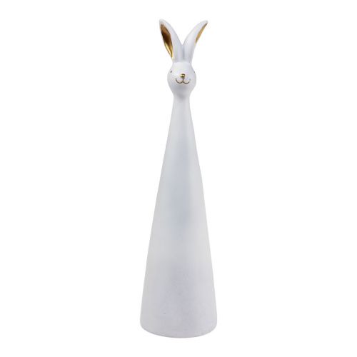 Floristik24 Osterhase Weiß Gold Osterdeko Hase Ø10cm H42cm