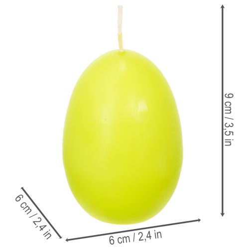 Artikel Osterkerzen Eiform, Eierkerzen Ostern Limette 9cm 20h 6St