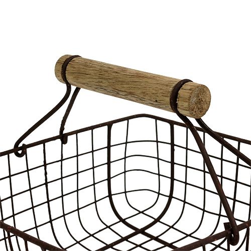 Floristik24 Osterkorb Metall sort. Braun 4St