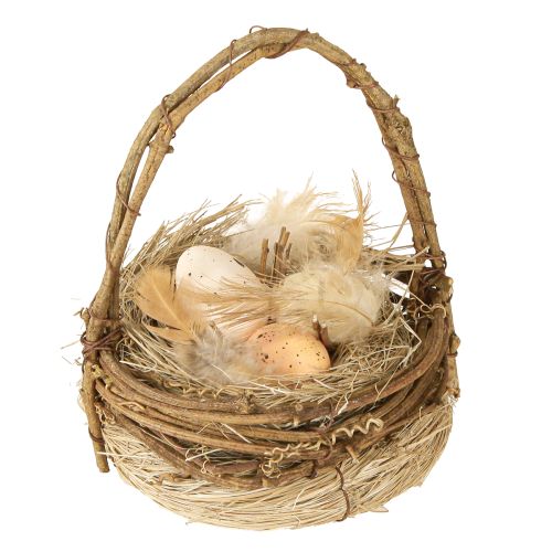 Artikel Osterkorb mit Wachteleiern künstlich Eierkorb Reben Ø12cm 2 St