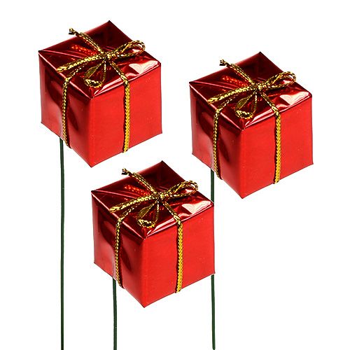 Päckchen am Draht 2,5cm Rot 60St