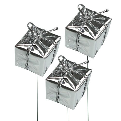 Päckchen am Draht Silber 2,5cm 60St | Floristik24.ch