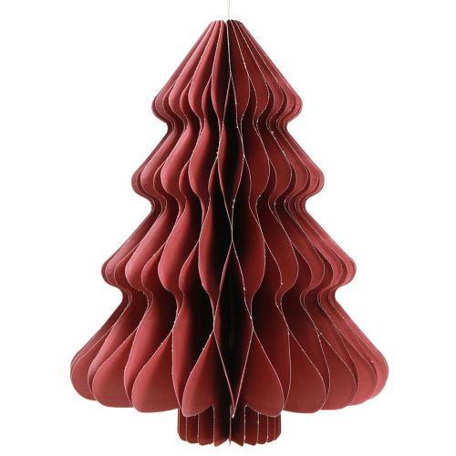 Floristik24 Papier Weihnachtsbaum zum Hängen Bordeaux H40cm 2St