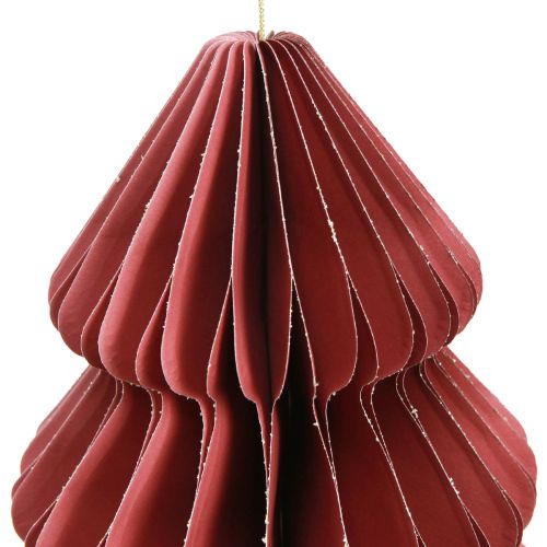 Floristik24 Papier Weihnachtsbaum zum Hängen Bordeaux H40cm 2St