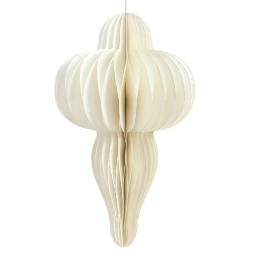 Floristik24 Papier Weihnachtsschmuck Weiß Silber Ornament 40cm 2er Set