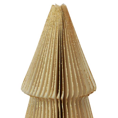 Floristik24 Papier Weihnachtsbaum Papier Tannenbaum Creme, Gold H60cm
