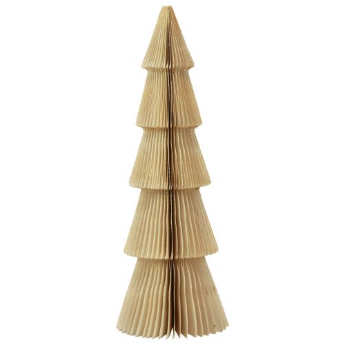 Floristik24 Papier Weihnachtsbaum Tannenbaum Klein Creme Gold H30cm