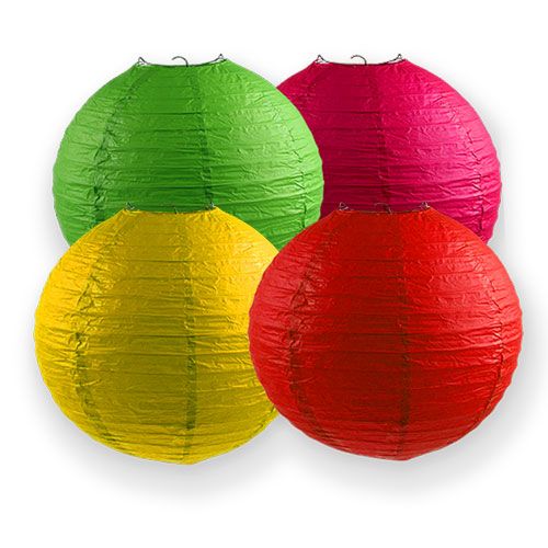 Floristik24 Papierlaternen bunt sort. Ø30cm 4 St