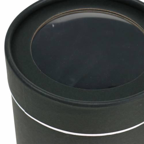 Artikel Blumenbox rund Karton Schwarz, Silber Ø10/12cm 2er Set