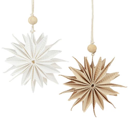 Artikel Papiersterne Weihnachten Hängedeko Braun Weiß 12cm 6er Set