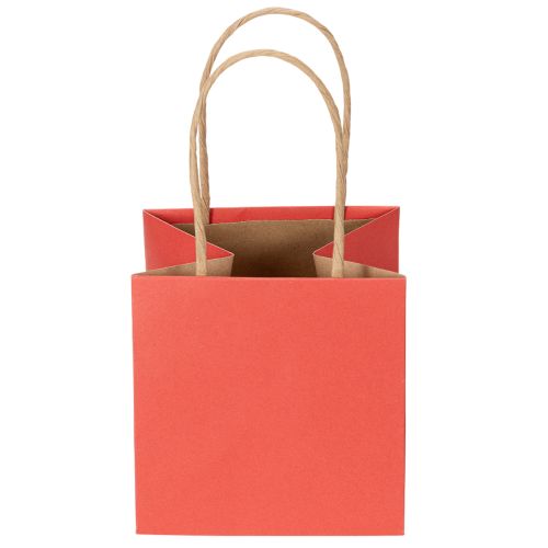 Geschenktüte aus Papier mit Schleifen-Motiv, 12 cm, Rot-Gold, 8 Stück | Floristik24.ch