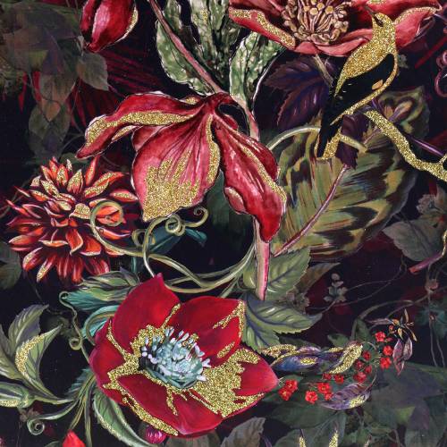 Floristik24 Geschenktasche Blumen Gold 18cm x 8cm H24cm