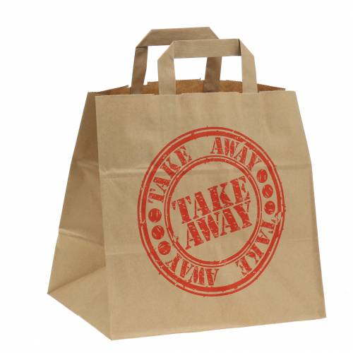 Papiertasche Take Away 26cm x 17cm x 25cm 25 St