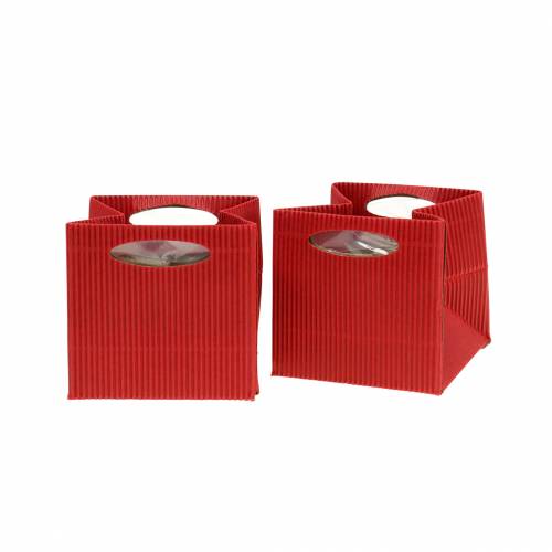 Artikel Papiertasche Blumentopf Übertopf Rot 10,5cm 12 St