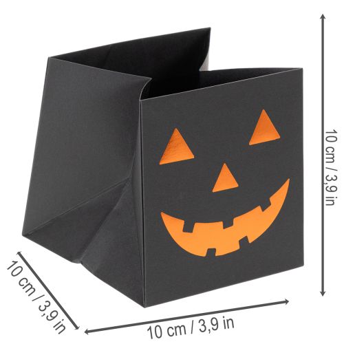 Papiertüten Set Kürbis-Motiv Schwarz Orange 10,5cm 6 Stück | Floristik24.ch