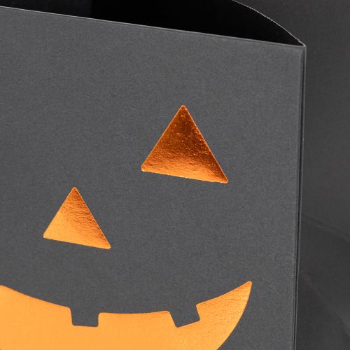 Papiertüten Set Kürbis-Motiv Schwarz Orange 10,5cm 6 Stück | Floristik24.ch