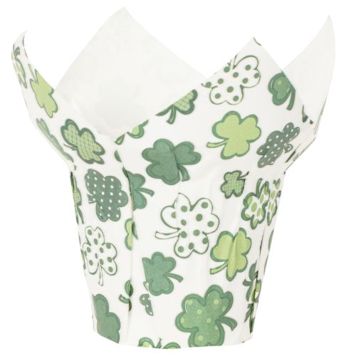 Übertopf Papier 12 cm mit Kleeblatt-Motiv im 12er-Set | Floristik24.ch