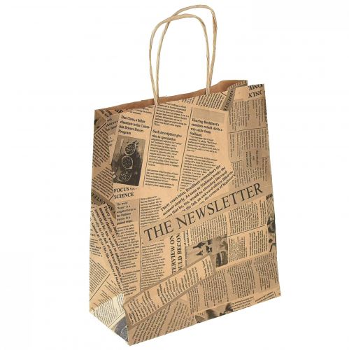 Floristik24 Papiertragetaschen Papiertaschen Geschenktaschen 18x9cm Zeitung 50St