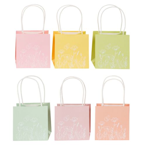 Floristik24 Geschenktüte mit Floralem Design Kleine Geschenktasche Für Besondere Anlässe 12cm 12St