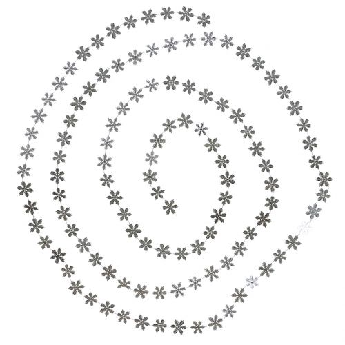 Floristik24 Deko-Girlande Schneeflocken Silber 270cm