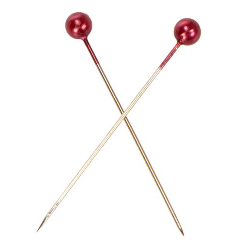 Perlkopfnadeln Rot Metall Ø4mm 40mm 150 Stück für Floristik und Dekoration | Floristik24.ch