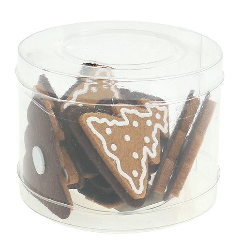 Floristik24 Filz-Sticker Pfefferkuchen Tanne 4,5cm 12St