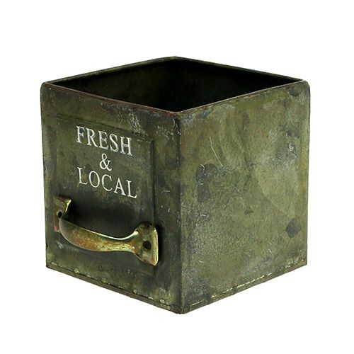 Floristik24 Pflanz-Schublade Blech 3er-Set Antik Grün