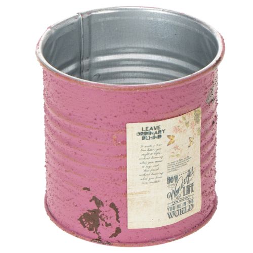 Pflanzdose rund Metall lila Vintage Ø8cm H7.5cm | Floristik24.ch