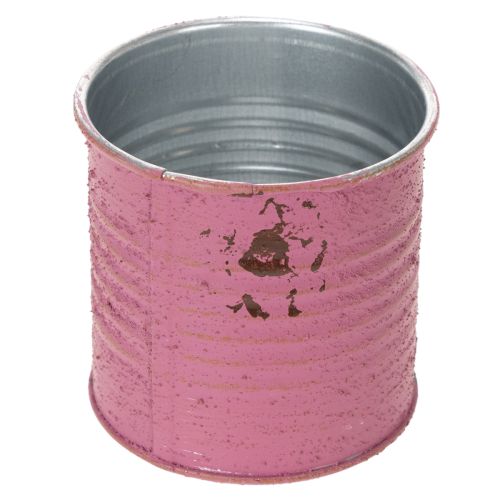 Pflanzdose rund Metall lila Vintage Ø8cm H7.5cm | Floristik24.ch