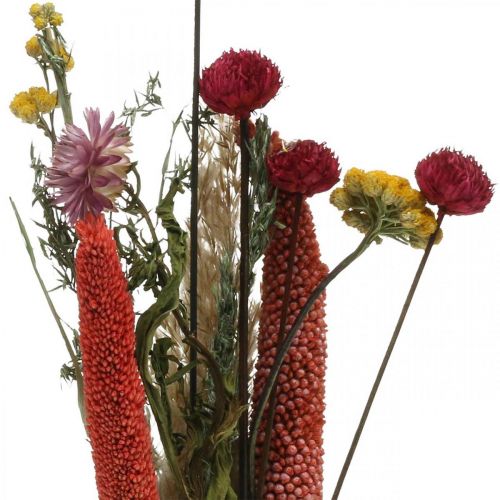 Trockenblumen Strauß mit Wiesenblumen Rosa DIY-Set H30-35cm