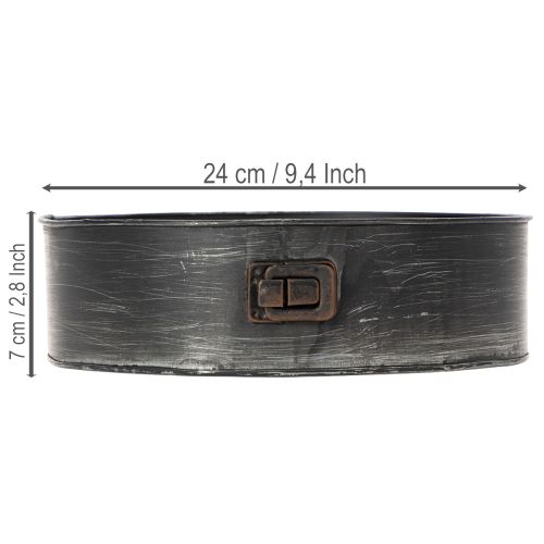 Pflanzschale aus Metall, Deko-Springform Ø24cm H7,5cm, schwarz, für Bepflanzung und Dekoration | Floristik24.ch