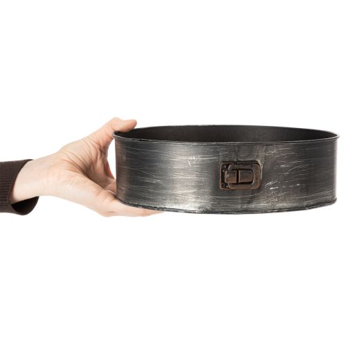 Artikel Pflanzschale aus Metall, Deko-Springform Ø24cm H7,5cm, schwarz, für Bepflanzung und Dekoration