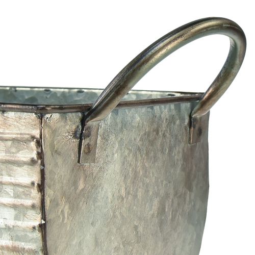 Floristik24 Pflanzgefäß Dachrinne Metall L44cm/37,5cm 2er-Set