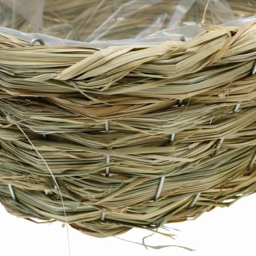 Floristik24 Pflanzgefäß aus Heu, Deko-Korb, Pflanzkorb, Blumen-Korb oval 3er-Set