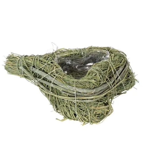 Deko Herz aus Naturgras mit Folieneinsatz 14cm Grün 2er Set | Floristik24.ch