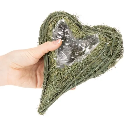 Pflanzherz aus Naturmaterial mit Folieneinsatz 22cm Grün 2er-Set | Floristik24.ch