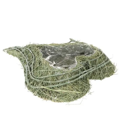 Herzschale aus Naturgras mit Folie 38 cm Grün für kreative Bepflanzung | Floristik24.ch