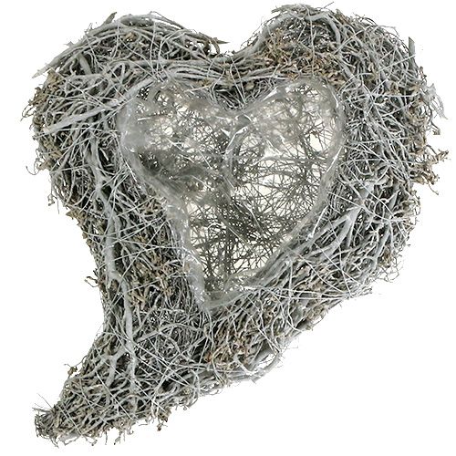 Pflanzherz Rebe Weiß Herz zum Bepflanzen 38×32×7,5cm
