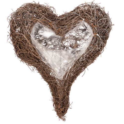 Pflanzgefäss Herz aus Rebenzweigen mit Folie, 16x20 cm, Braun, 2er-Set | Floristik24.ch