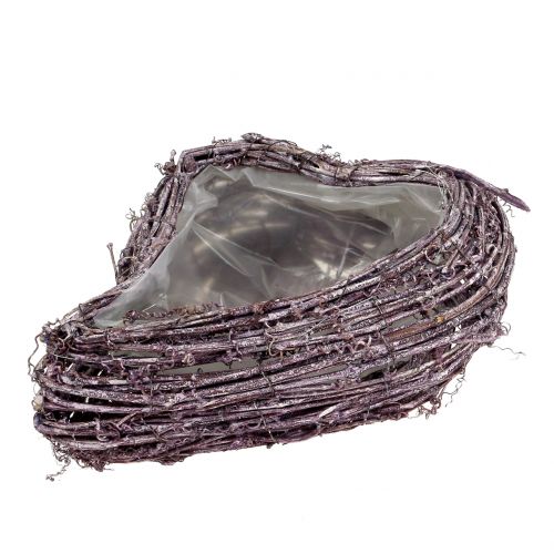 Pflanzherz aus Rebe Brombeer Weiß gewaschen 27cm x 24cm | Floristik24.ch