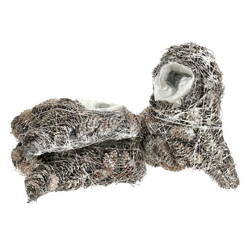 Floristik24 Pflanzherz Zapfen 20x20cm geweißt 3St