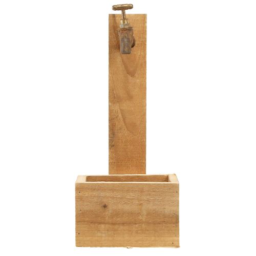 Artikel Pflanzkasten Holz Brunnen Trog Optik Natur Rost L15,5cm