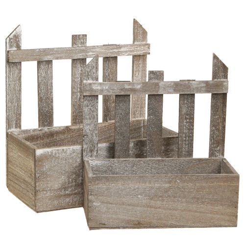 Artikel Pflanzkasten Holz Mini Blumenkasten L22/25cm Set 2St