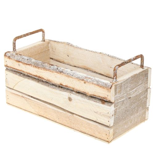 Artikel Pflanzkasten Holz Rinde Natur Griff L29cm/23cm Set 2St