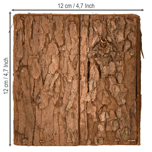 Floristik24 Pflanzkasten Holz quadratisch Pinienrinde Übertopf 12×12cm