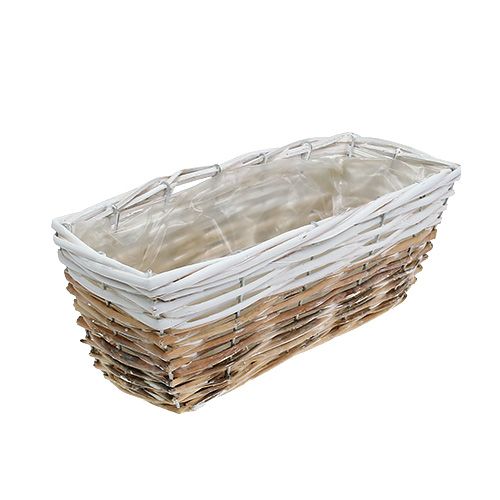 Floristik24 Pflanzkasten 31x13cm Weiß-Natur