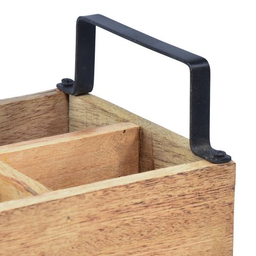 Floristik24 Pflanzkasten Holz Besteckhalter Holzbox 4 Fächer L30cm