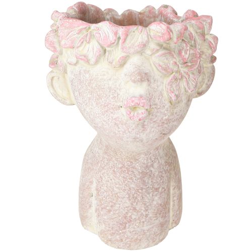 Floristik24 Pflanzkopf Kussmund Büste zum Bepflanzen Rosa 18cm 3 St