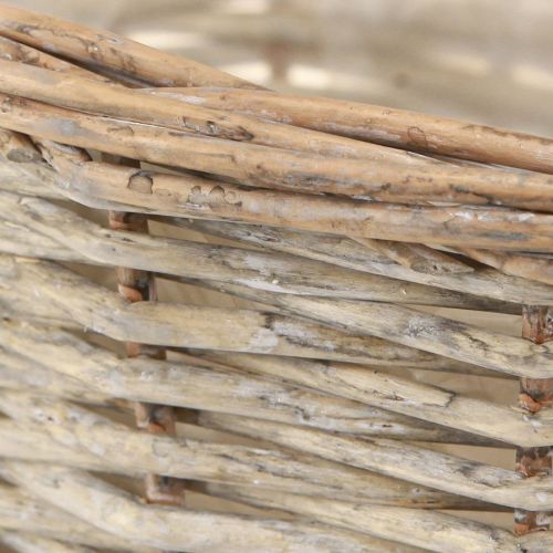 Artikel Pflanzkorb Weidenkorb Vintage Ø25 H21cm Grauweiß 2er Set